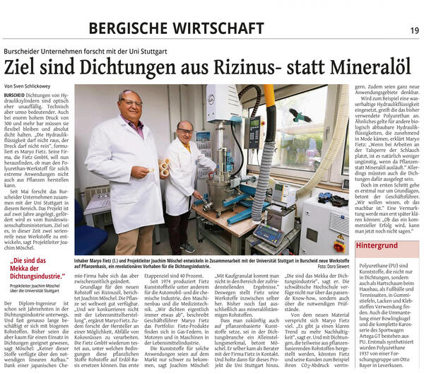 Ziel sind Dichtungen aus Rizinus- statt Mineralöl